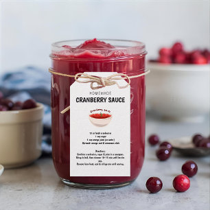 Étiquettes-cadeau Recette de sauce aux canneberges maison pour Thank