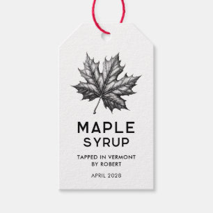 Étiquettes-cadeau Recette maison au sirop d'érable avec feuille