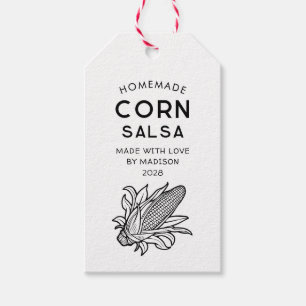 Étiquettes-cadeau Recette maison de salsa de maïs moderne pour le ga