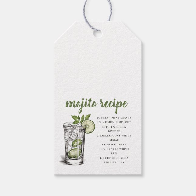 Étiquettes-cadeau Recette Mojito (Devant)