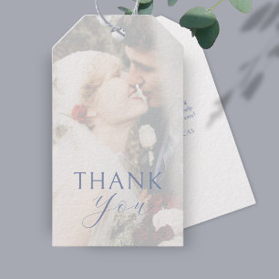 Étiquettes-cadeau Recouvrement blanc Merci de Mariage photo Couple