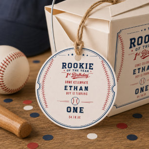 Étiquettes Cadeau Recrue de l'année billet de baseball 1er anniversa