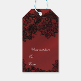 Étiquettes-cadeau Red & Black Dark Elegance Goth Wedding Party