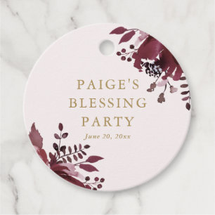 Étiquettes Cadeau Red Blush Floral Christian Mère Bénédiction