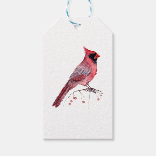 Étiquettes-cadeau Red Cardinal Bird (Devant)