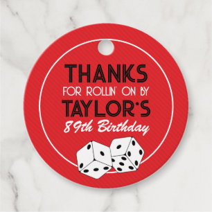 Étiquettes Cadeau Red Casino Dice Anniversaire Merci Favoriser Tags