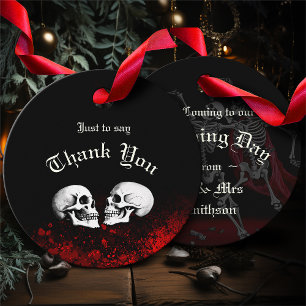 Étiquettes Cadeau Red Death Dancing Skeletons Mariage gothique