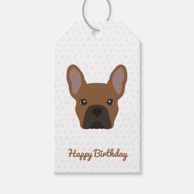 Étiquettes-cadeau Red Fawn French Bulldog (Devant)