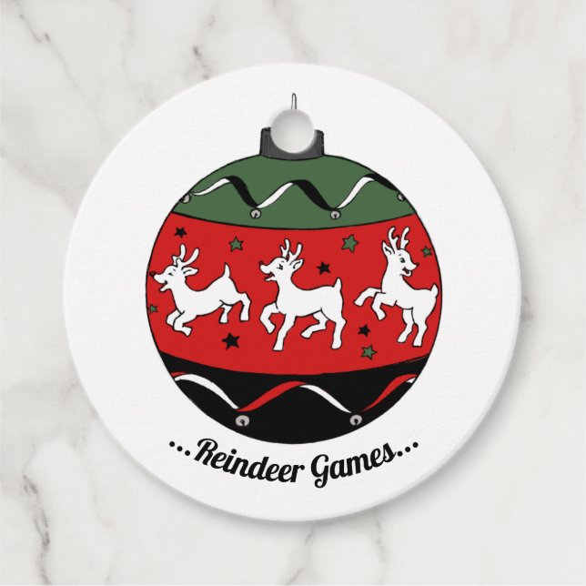 Étiquettes Cadeau Red / Green Baby Reindeer (Devant)