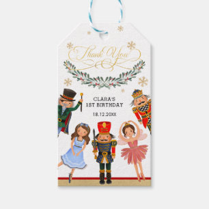 Étiquettes-cadeau Red Green Gold Nutcracker Anniversaire Fête Favori