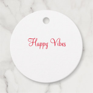 Étiquettes Cadeau Red happy vibes vacances simple minimum calligraph