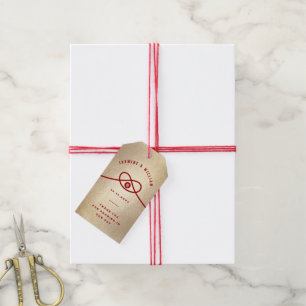 Étiquettes-cadeau Red Knot Union Double Bonheur Mariage chinois