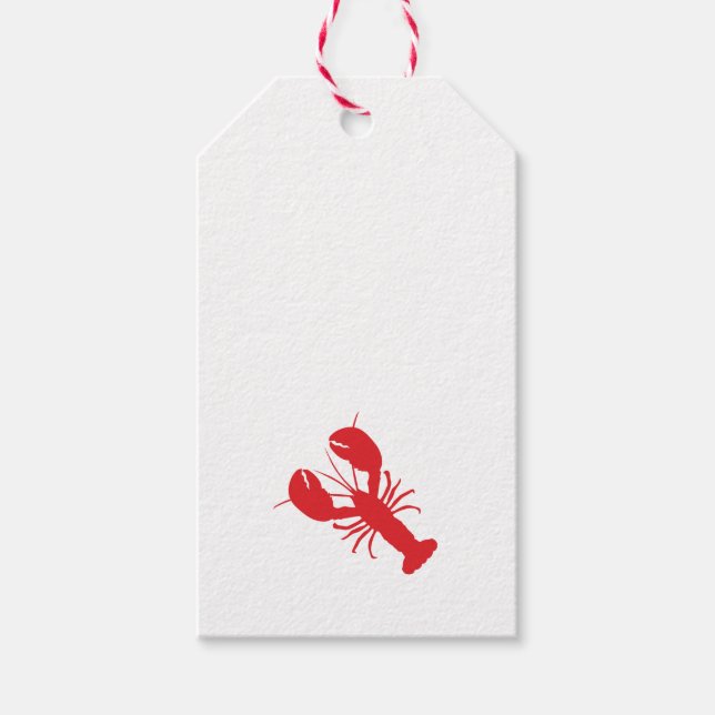 Étiquettes-cadeau Red Lobster Preppy Coastal Maine Ocean Fun (Devant)