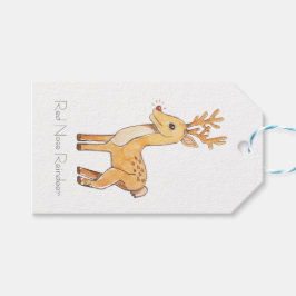 Étiquettes-cadeau Red Nose Reindeer 