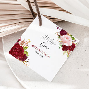Étiquettes Cadeau Red Tropical et romantique Mariage laisser l'amour