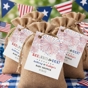 Étiquettes Cadeau Red, White & Due! Fête de bébé du 4 juillet