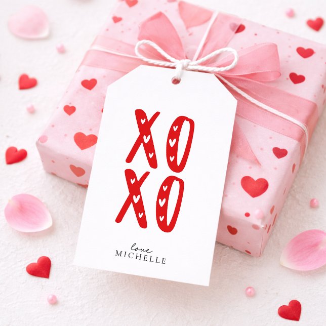 Étiquettes-cadeau Red XOXO, Saint Valentin (Créateur téléchargé)