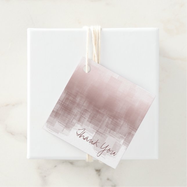 Étiquettes Cadeau Réflexions aquarelle Merci cannelle ID774 (En situation)