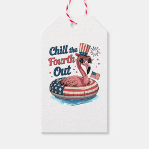 Étiquettes-cadeau Refroidissez le quatrième drôle de 4 juillet flama