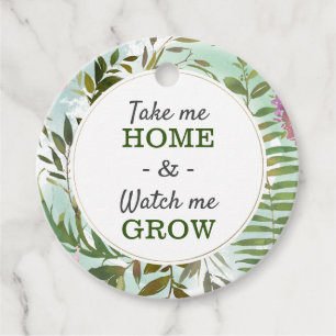 Étiquettes Cadeau Regarde-moi grandir Baby Shower Greenery Sprinkle