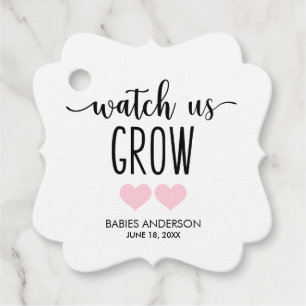 Étiquettes Cadeau Regardez le Baby shower de filles jumelles succule