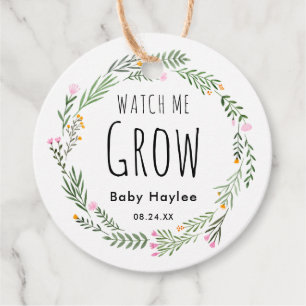 Étiquettes Cadeau Regardez-moi grandir bébé succulent Faveurs Merci