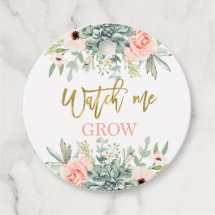 Étiquettes Cadeau Regardez-moi grandir succulents