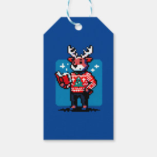 Étiquettes-cadeau Réindeer - Cosy Pixel Art Design de Noël