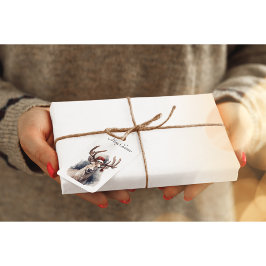 Étiquettes-cadeau Reindeer de Noël, personnalisable