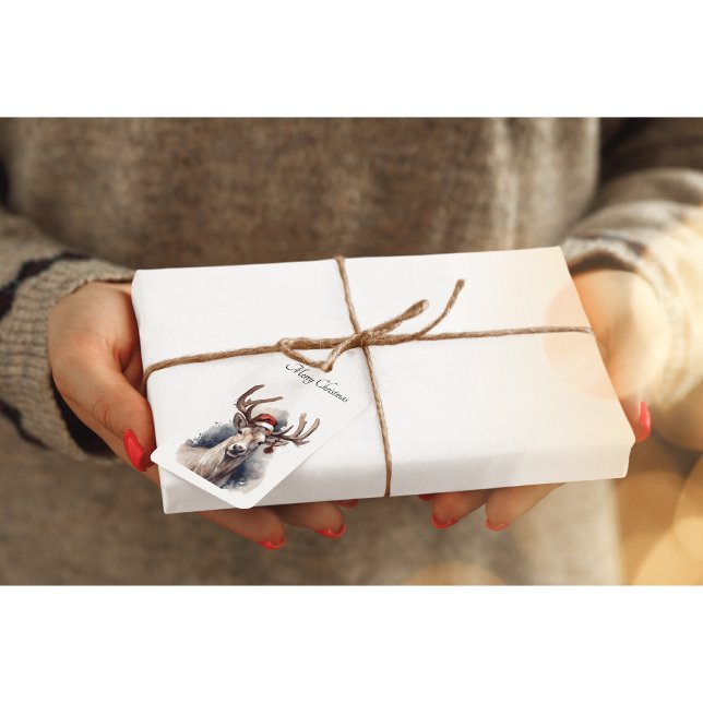 Étiquettes-cadeau Reindeer de Noël, personnalisable (Créateur téléchargé)