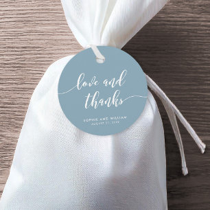 Étiquettes Cadeau Relax Script Love and Thanks Custom Color Mariage
