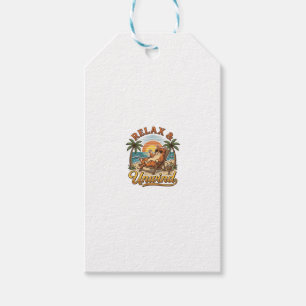Étiquettes-cadeau Relax & Unwind Chat de Plage Design de Gravure Vin