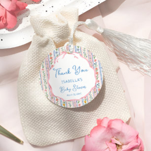 Étiquettes Cadeau Remerciement Baby Shower Fille Florale Grandmillen