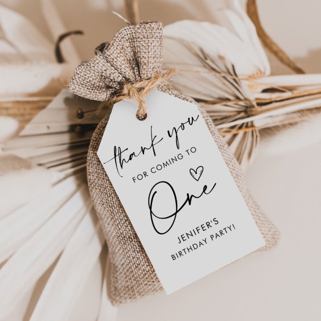 Étiquettes-cadeau Remerciement d'anniversaire minimaliste script (Créateur téléchargé)