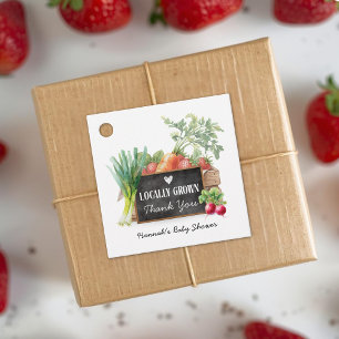 Étiquettes Cadeau Remerciement de Baby Shower aquarelle 'Cultivé loc