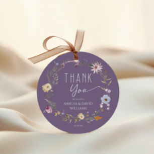 Étiquettes Cadeau Remerciement de Baby Shower Fleur Sauvage Bohème V