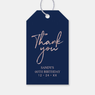 Étiquettes-cadeau Remerciement de cadeau de fête avec lettrage en or
