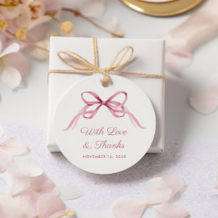 Étiquettes Cadeau Remerciement de Coquette Rose pour Baby Shower