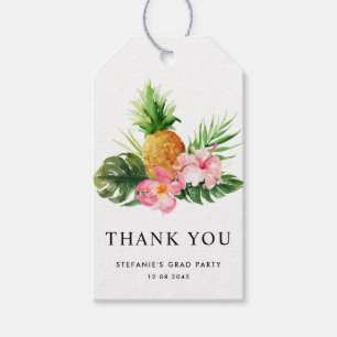 Étiquettes-cadeau Remerciement de fête de fin d'études au pineapple
