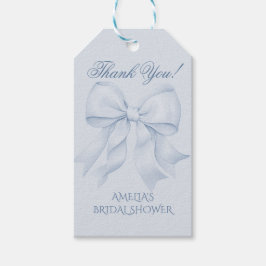Étiquettes-cadeau Remerciement de Fête de Mariage Ruban Bleu Poussié