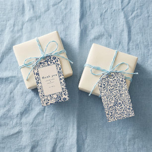 Étiquettes-cadeau Remerciement de mariage à motif floral de style ch