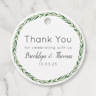 Étiquettes Cadeau Remerciement de mariage de verdure