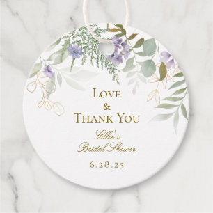 Étiquettes Cadeau Remerciement de mariage élégant à l'aquarelle verd