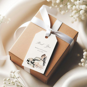 Étiquettes-cadeau Remerciement de mariage pour couple romantique dan