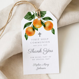 Étiquettes-cadeau Remerciement de première communion botanique moder