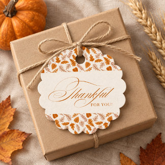 Étiquettes Cadeau Remerciement de Thanksgiving pour client | Élégant