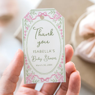 Étiquettes-cadeau Remerciement Fleur Fille Baby Shower Fleur Sauvage