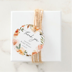 Étiquettes Cadeau Remerciement Floral Automnal Terreux