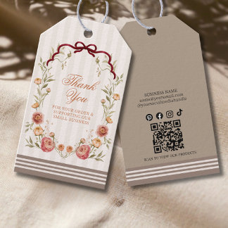 Étiquettes-cadeau Remerciement Floral Élégant d'Automne pour Votre C