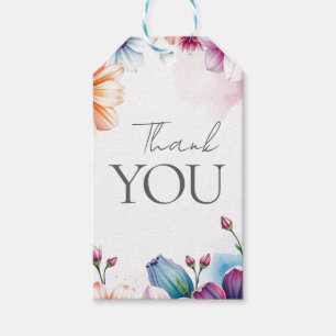 Étiquettes-cadeau Remerciement Floral Élégant Moderne Simple Moderne